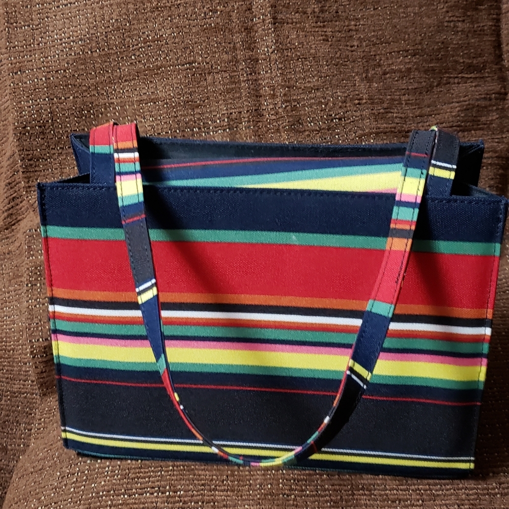 Multicolored stripes purse